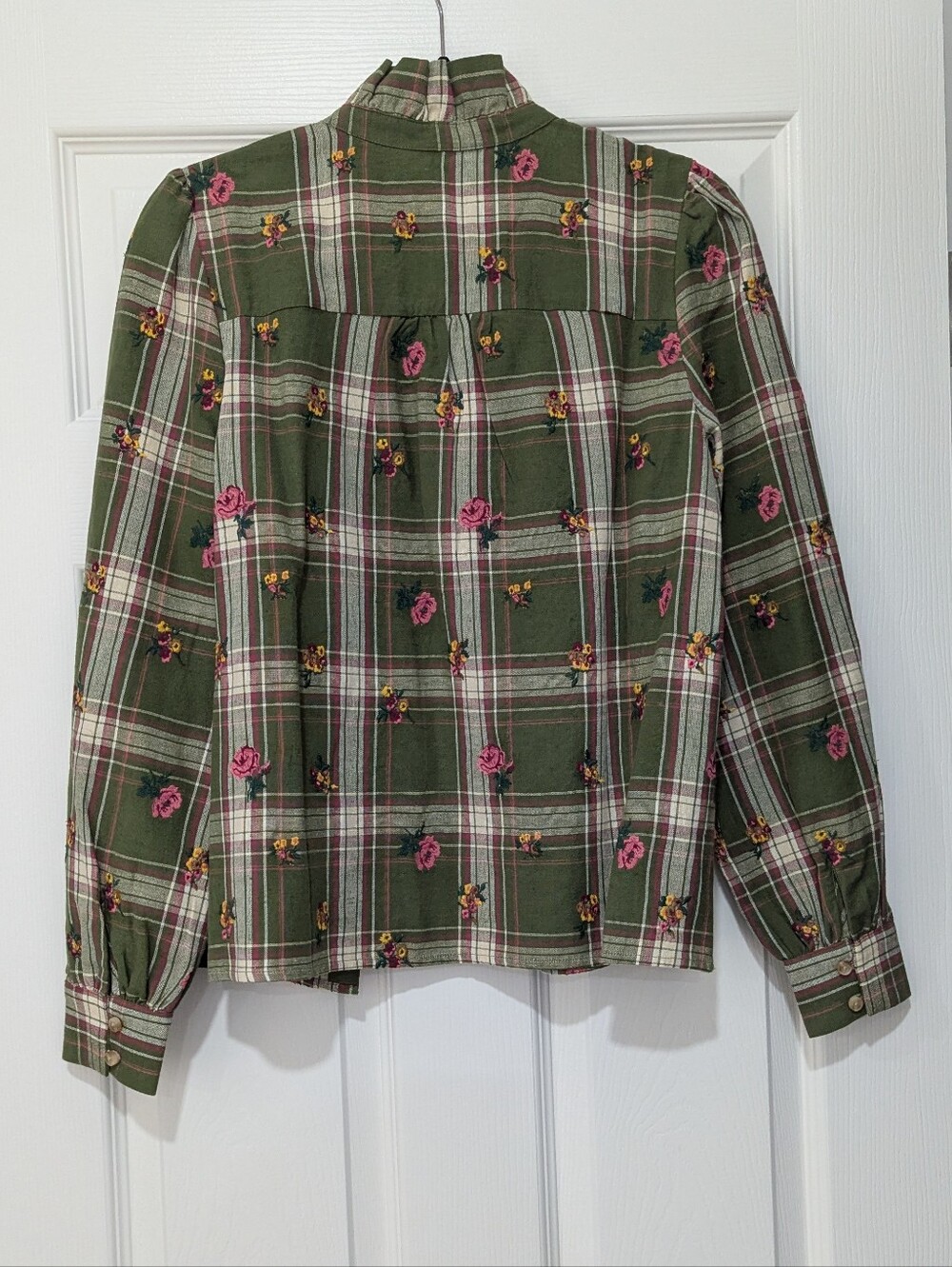 NWT Sezane Chlo Shirt Flowery Embroidery Tiles Fields - Picture 3 of 8